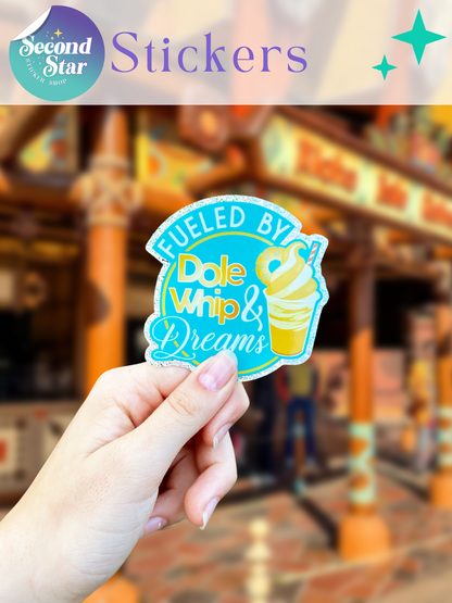 Sticker - Dole Whip & Dreams - Holographic Glitter